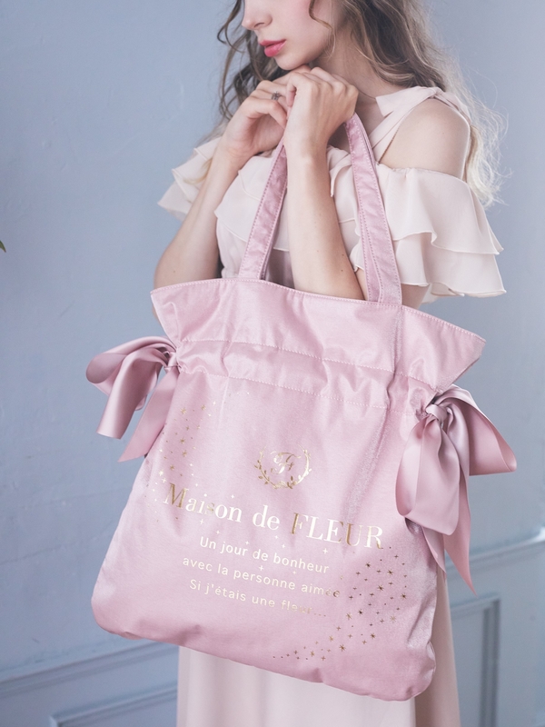 Milky Wayダブルリボントートバッグ ピンク ブルー Maison De Fleur メゾンドフルール のレディースバッグ ポーチ 8a12f0j4900 ファッション通販のstripe Club