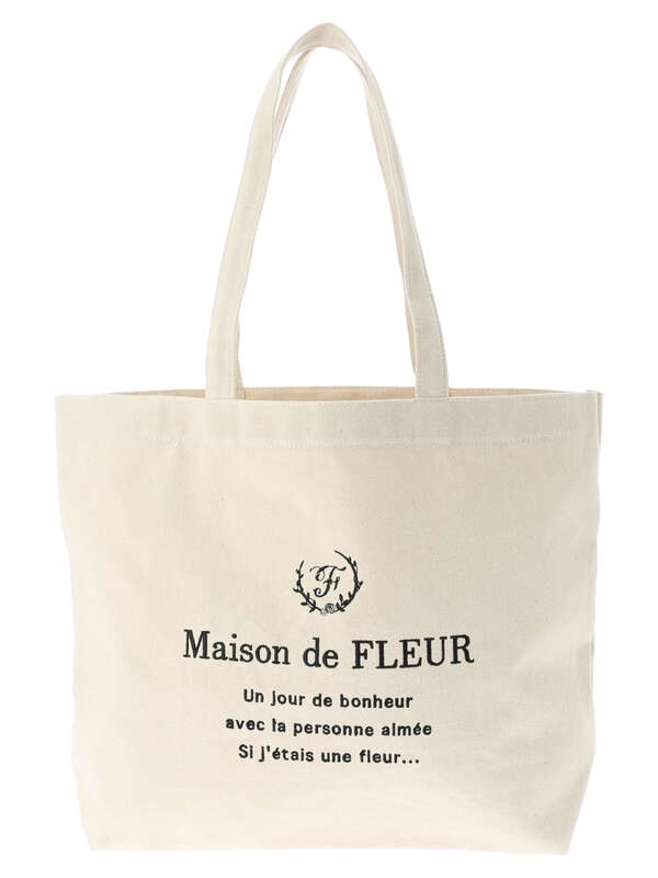 ブランドロゴ刺繍帆布トートバッグ ブラック ダークピンク レッド ナチュラル カーキ ネイビー ラベンダー Maison De Fleur メゾンドフルール のレディースバッグ ポーチ 8a13f0j4600 ファッション通販のstripe Club