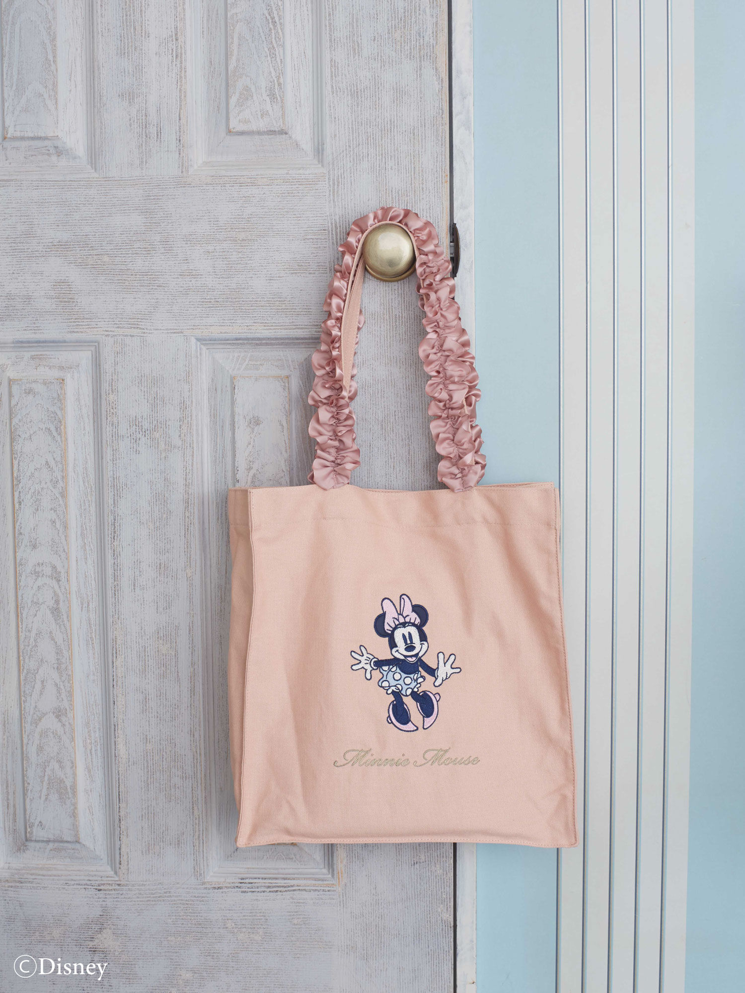 【予備生産分】Minnie Mouse/フリルスクエアトートバッグ（ピンク