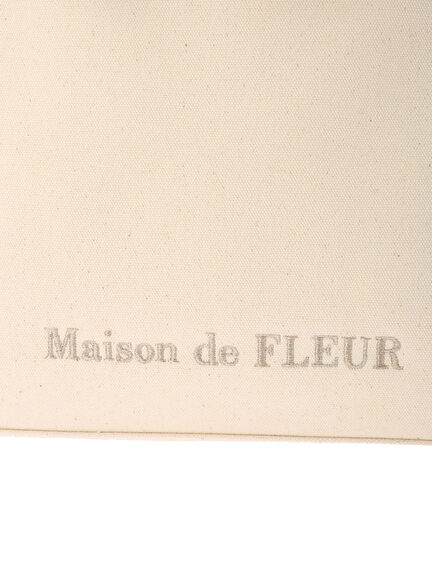 Maison de FLEUR(メゾンドフルール) |フェイクレザーリボンキャンバストートバッグ