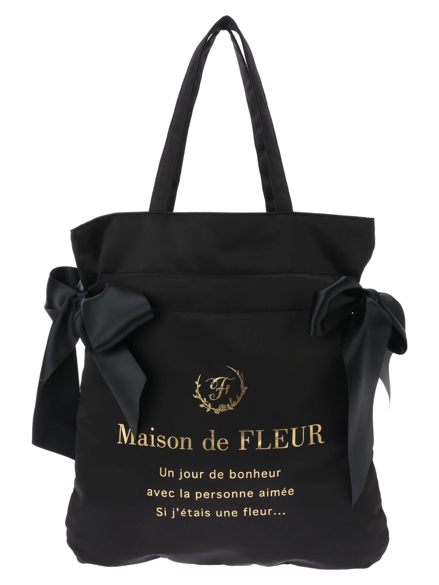 Maison de FLEUR メゾンドフルール ダブルリボントートバッグ 黒