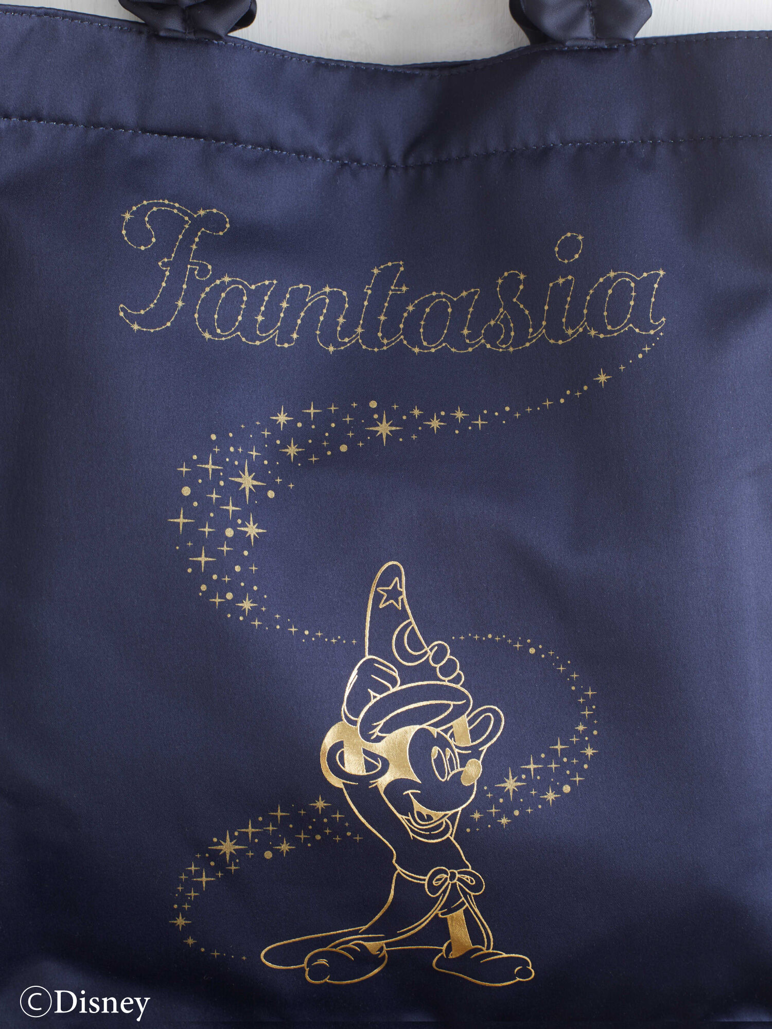 【予備生産分】FANTASIA Mickey/サテンスクエアバッグ（ネイビー