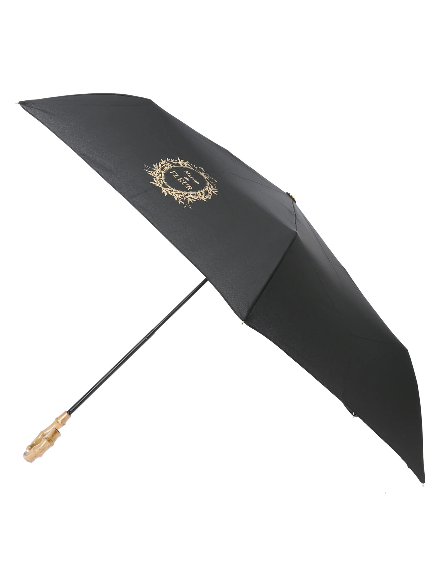 ロゴプリント折りたたみ傘（ブラック/ピンク/ネイビー） / Maison 