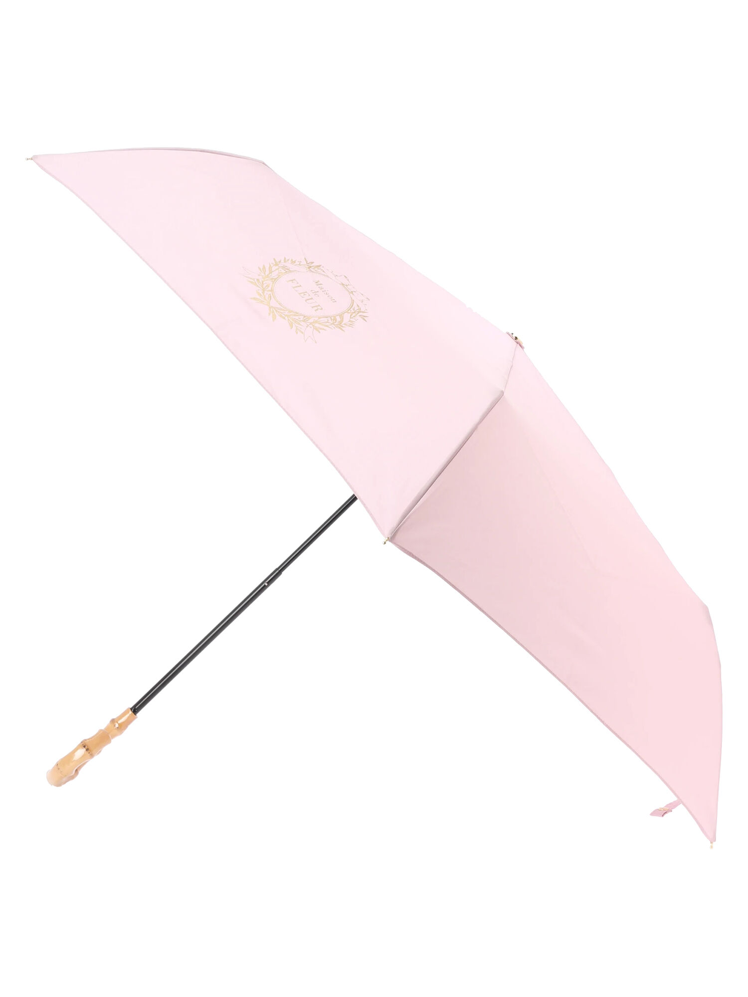 ロゴプリント折りたたみ傘（ブラック/ピンク/ネイビー） / Maison de 