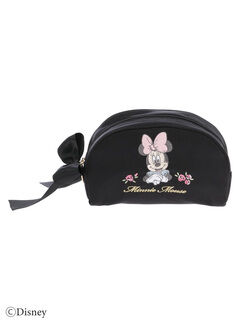 Minnie Mouse/ラウンドポーチ（ブラック/ピンク） / Maison de FLEUR
