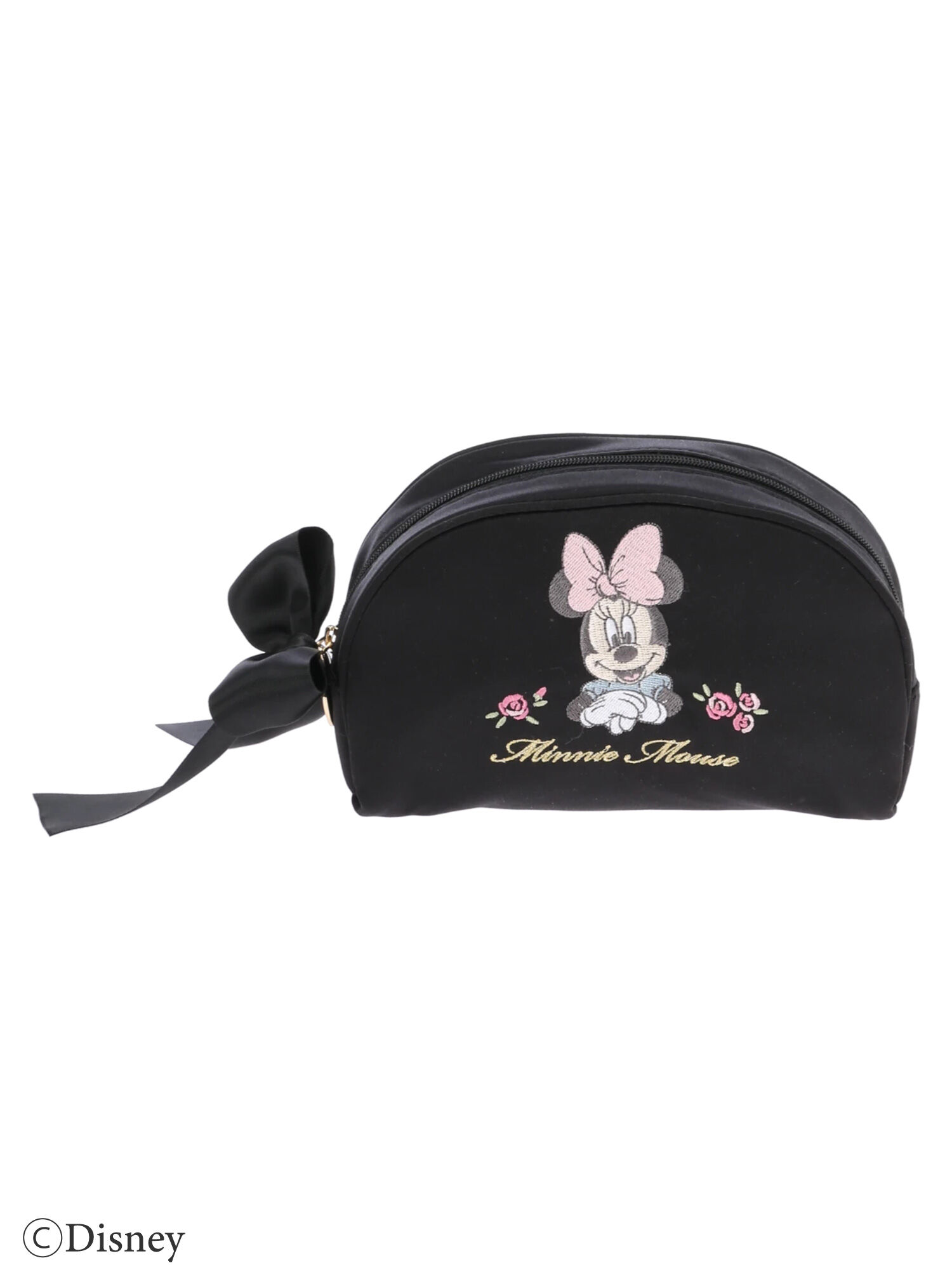 Minnie Mouse/ラウンドポーチ（ブラック/ピンク） / Maison de FLEUR 