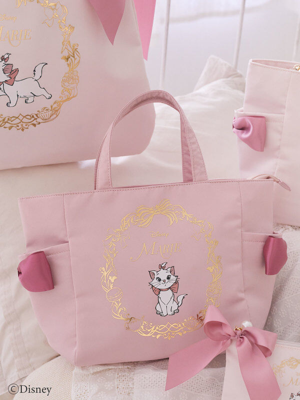 予備生産分】DisneyMarie/サイドポケットトートバッグ（ライトピンク 