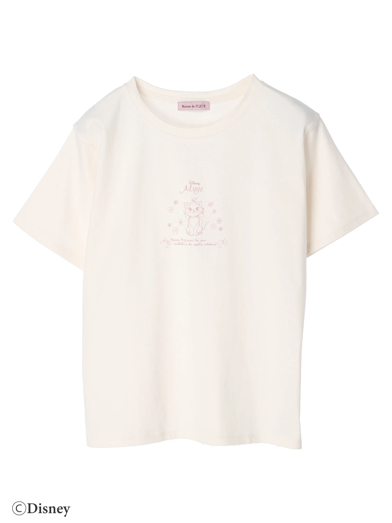 Disney Marie/Tシャツ（ホワイト/ピンク） / Maison de FLEUR