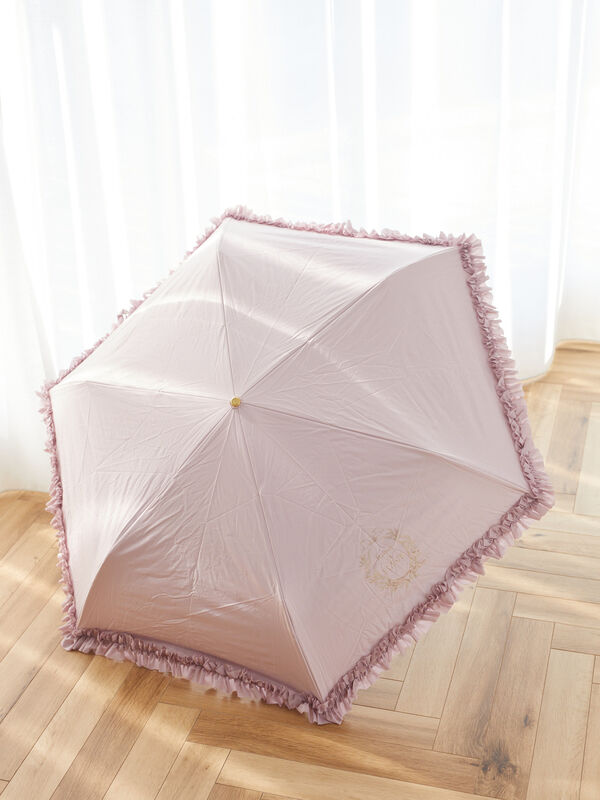 遮光&UV CUT フリル折りたたみ傘