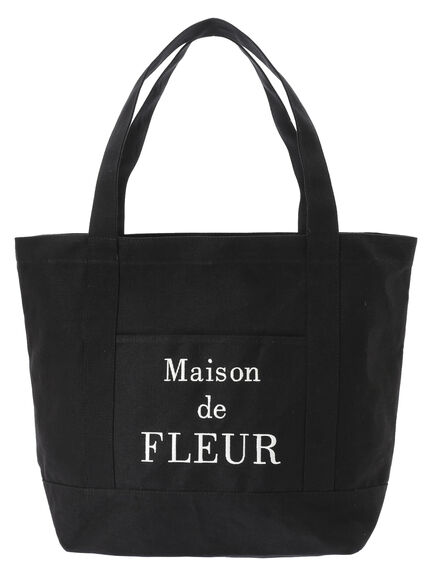 Maison de FLEUR(メゾンドフルール) |【大容量・ファスナー付き】EC限定トラベルキャリーオン帆布バッグ(ブラック)