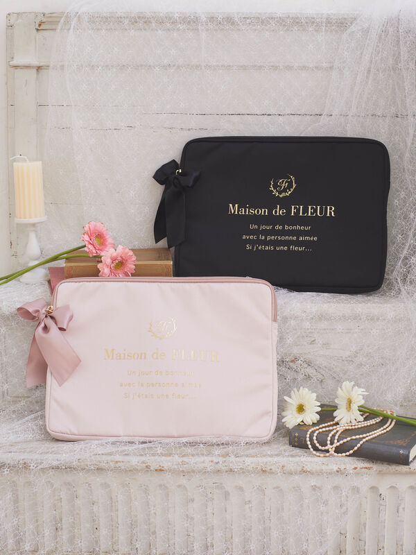 Maison de FLEUR  メゾンドフルール サテンリボンPCケースL