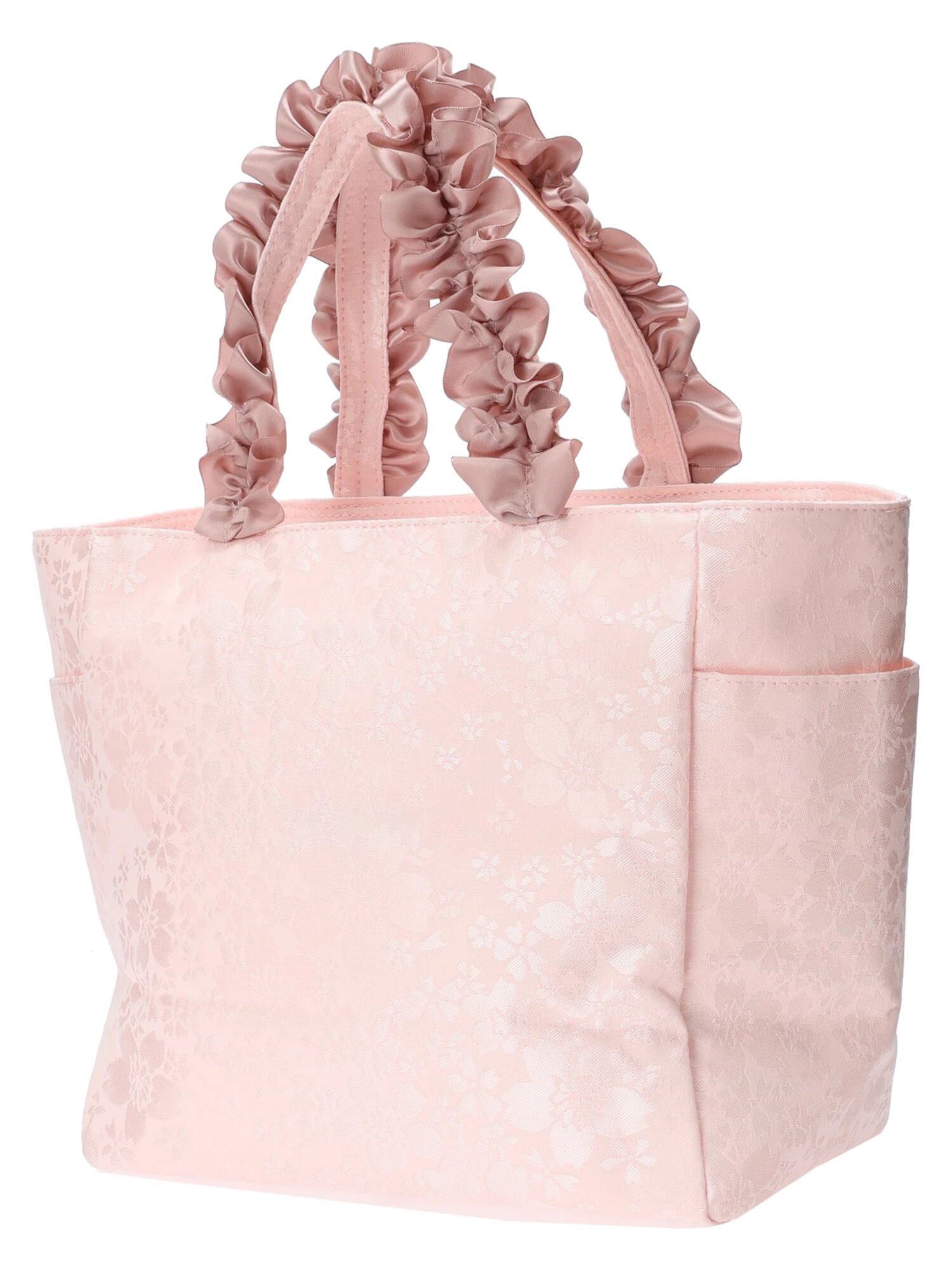 桜サイドポケットフリルハンドルトートバッグ