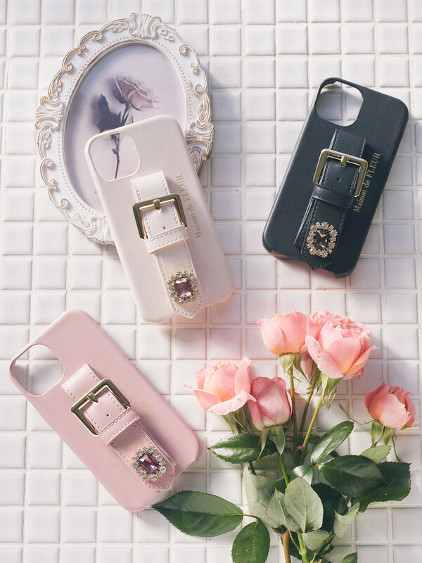 Maison de FLEUR iPhone14 スマホケース ライトピンク-