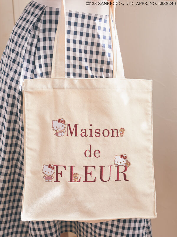 ハローキティ スクエアトートバッグ（アイボリー） / Maison de FLEUR
