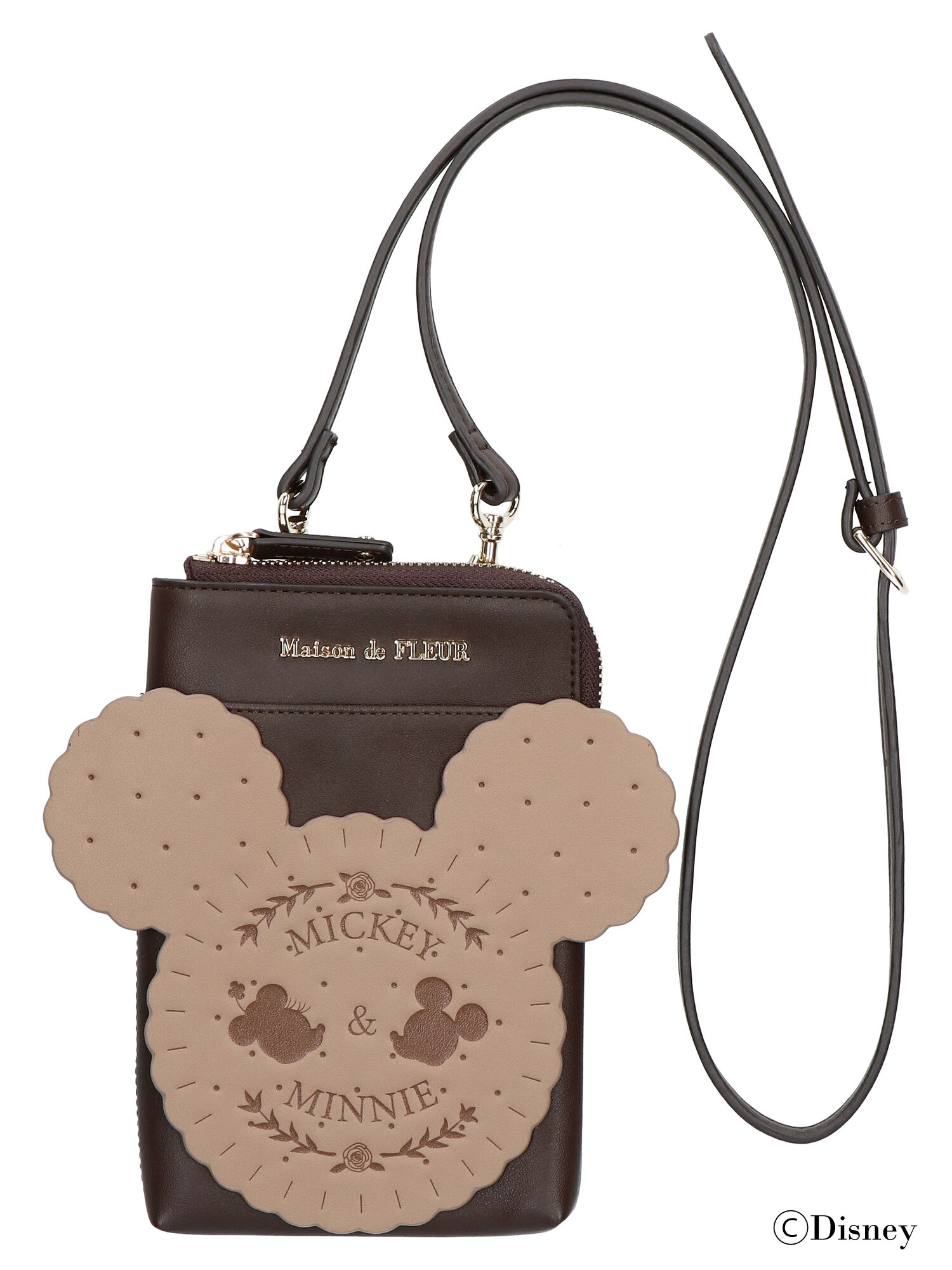 ○メゾンドフルール Mickey&Minnie/スマホポシェット ショルダー 通販