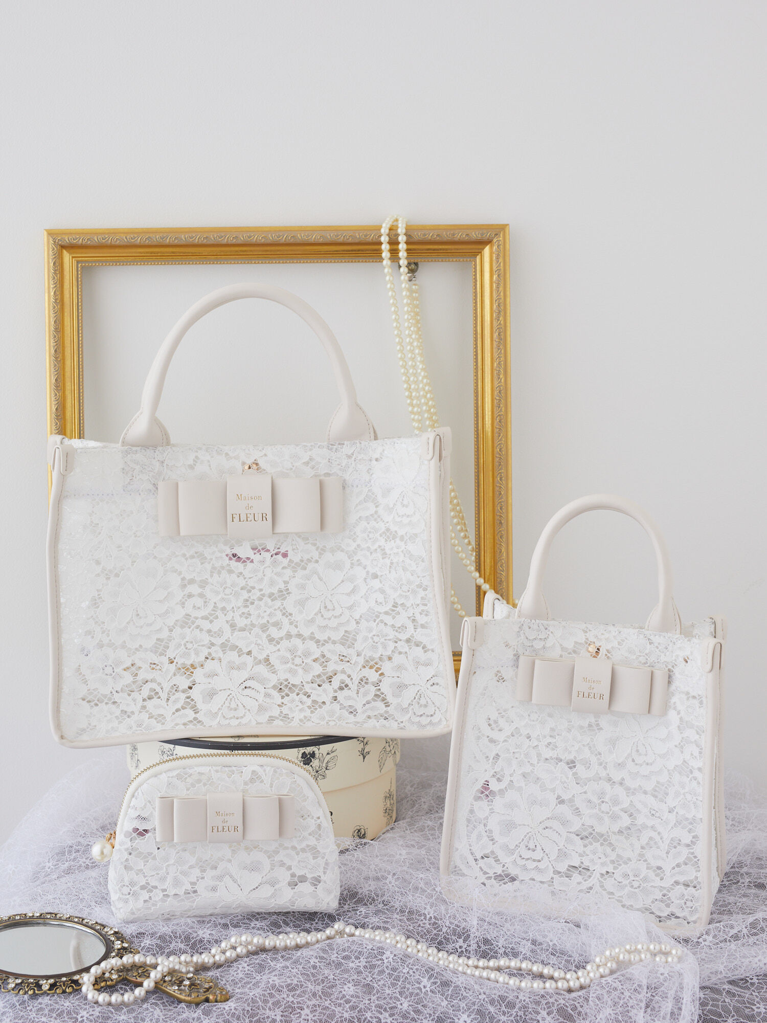 オンライン限定商品】 Maison de FLEUR レースクリアリボンショルダー