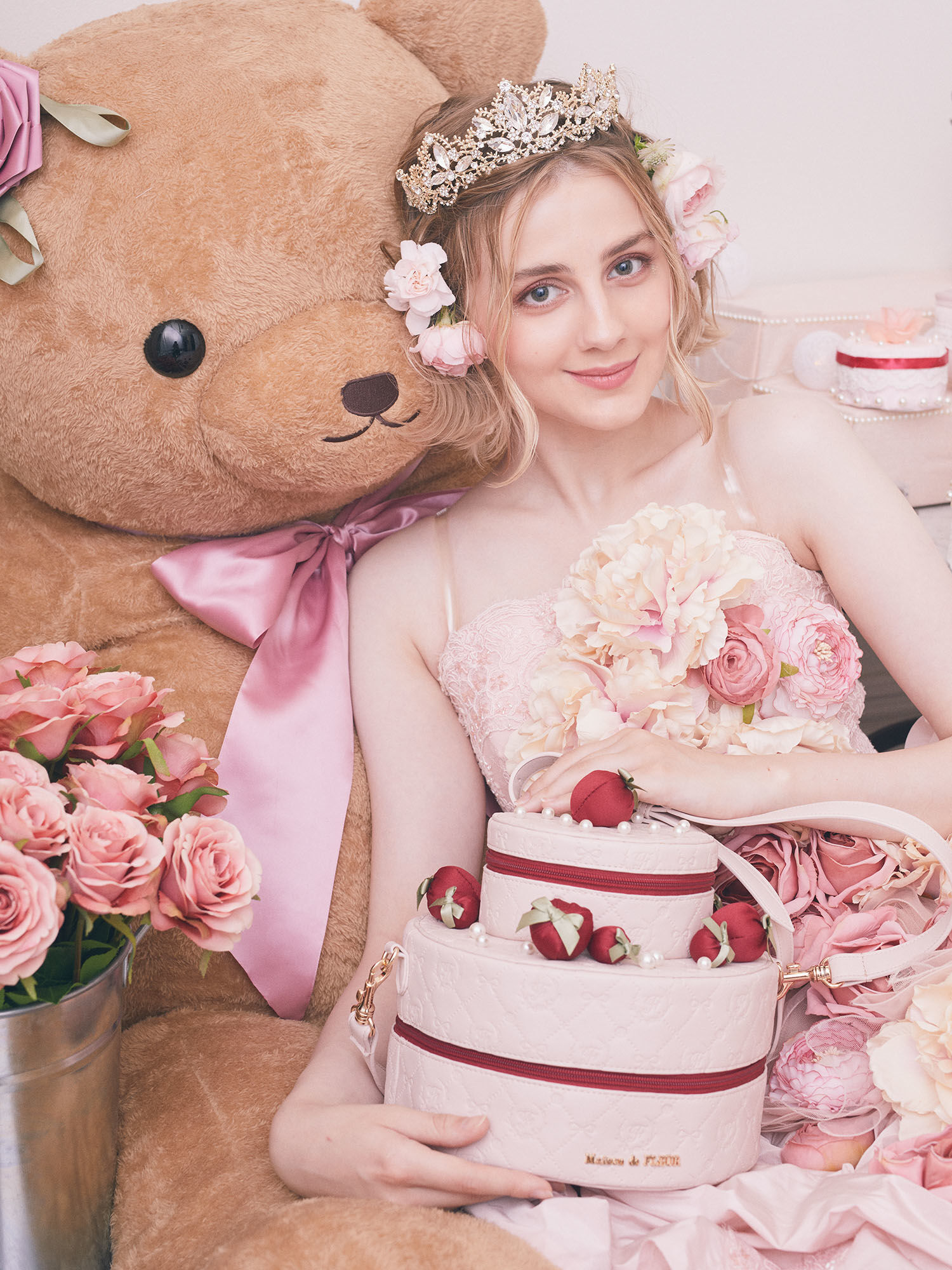 10eme anniversaire Bag（アイボリー/ピンク） / Maison de FLEUR