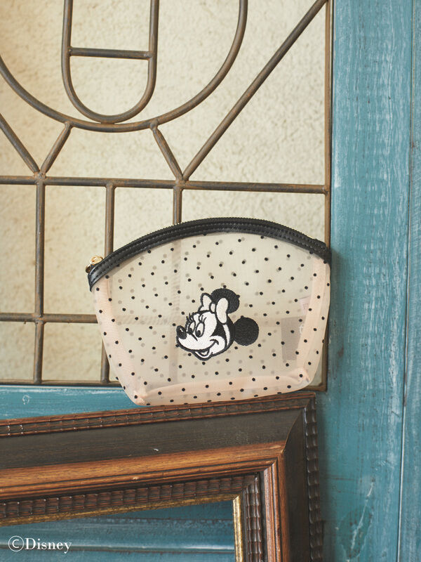 Minnie Mouse/ドットメッシュポーチ（ベージュ） / Maison de FLEUR