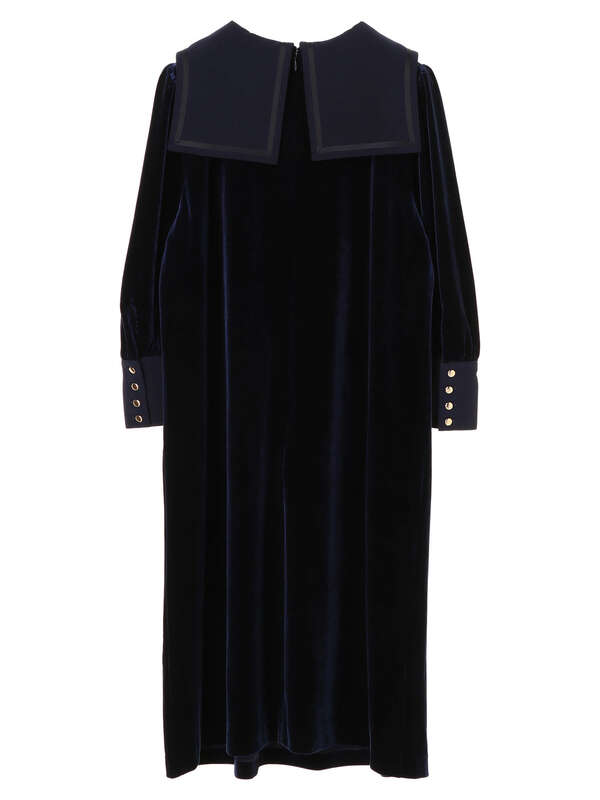 セーラーカラーべロアワンピース ブラウン グリーン ネイビー Maison De Fleur Petite Robe メゾンドフルール プチローブ のレディースワンピース 8d94l0h0300 ファッション通販のstripe Club