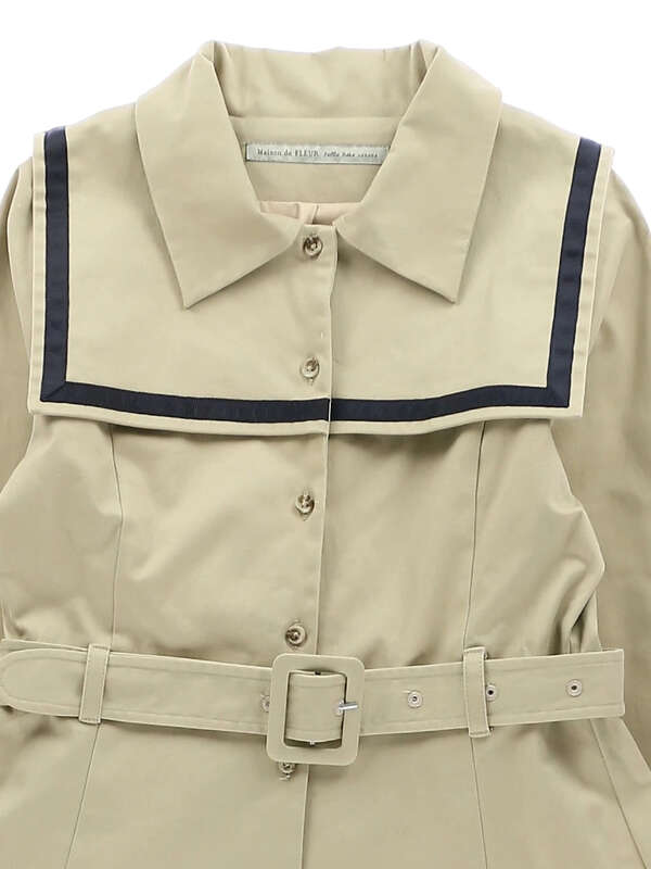 セーラー衿付きワンピース グレー ベージュ Maison De Fleur Petite Robe メゾンドフルール プチローブ のレディース ワンピース 8d01l0h00 ファッション通販のstripe Club