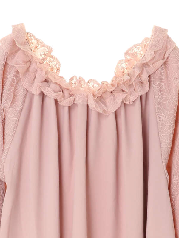 オフショルダーレースワンピース グレー ピンク Maison De Fleur Petite Robe メゾンドフルール プチローブ のレディース ワンピース 8d01l0h0600 ファッション通販のstripe Club