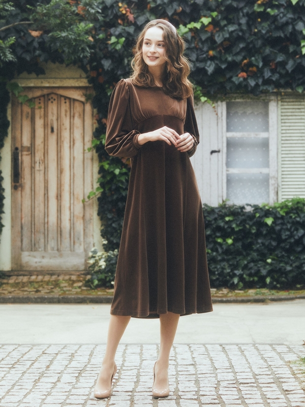 エンパイアギャザーベロアドレス ピンク ブラウン Maison De Fleur Petite Robe メゾンドフルール プチローブ のレディースワンピース 8c04l1h0100 ファッション通販のstripe Club エンパイアギャザーベロアドレス ピンク ブラウン Maison De Fleur Petite Robe メゾンドフルール プチローブ のレディースワンピース 8c04l1h0100 ファッション通販のstripe Club