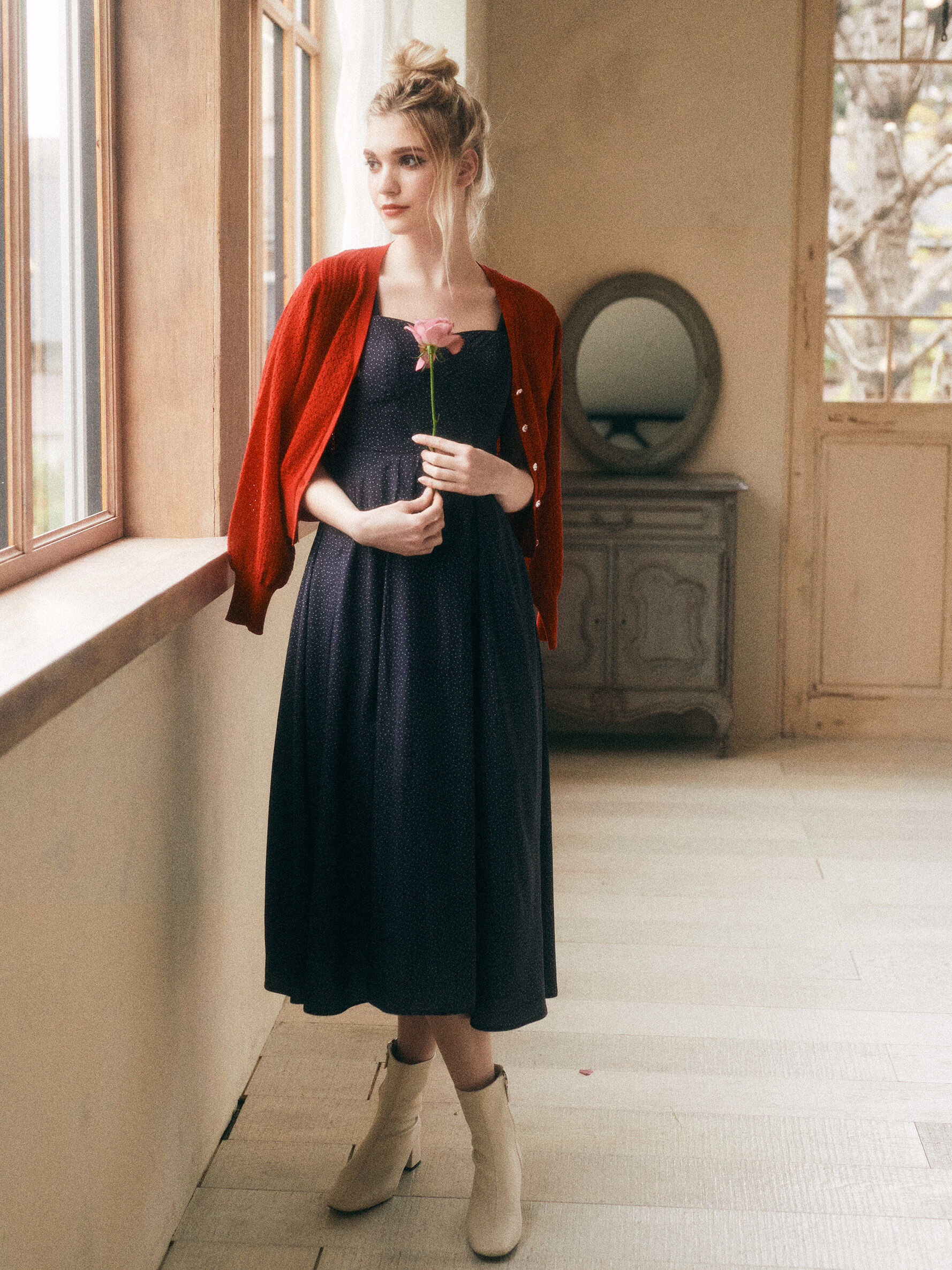 メゾンドフルール プチローブ カノン チェックシャツワンピース