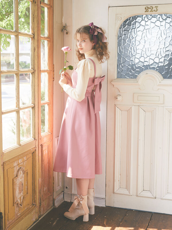 フェイクレザーワンピース ピンク ベージュ キャメル Maison De Fleur Petite Robe メゾンドフルール プチローブ のレディースワンピース 8c13l0h0400 ファッション通販のstripe Club