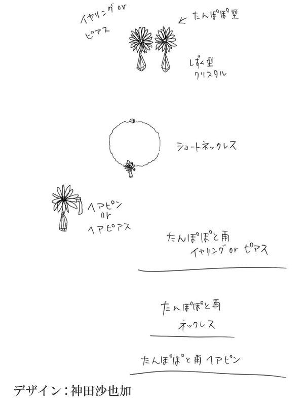たんぽぽと雨ピアス