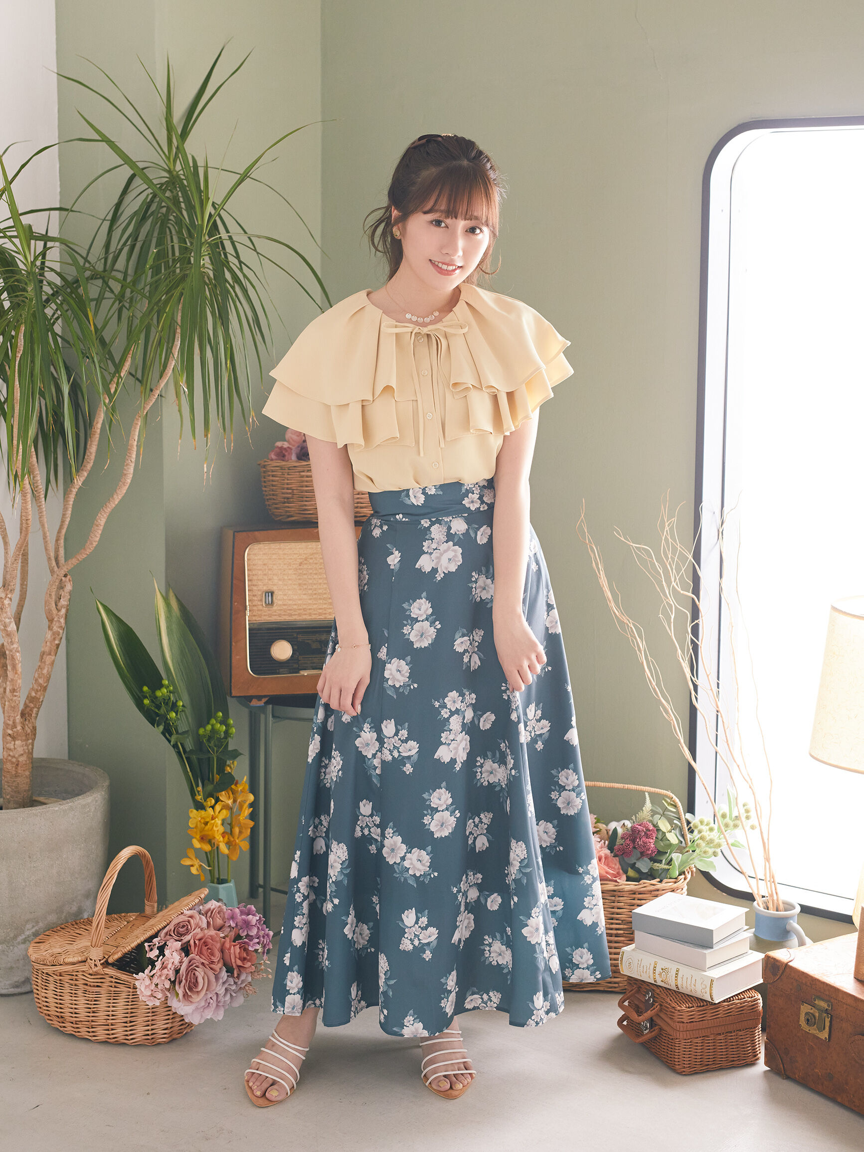 Maison de FLEUR canone 屈しないハイウエストスカート-