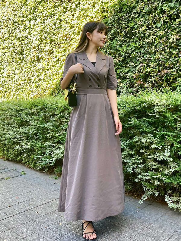 オリジナル テーラードロングフレアワンピース ブラウン Emutto スナック エミュット エミュット スナック エミュット のレディース ワンピース 15l0h00 ファッション通販のstripe Club