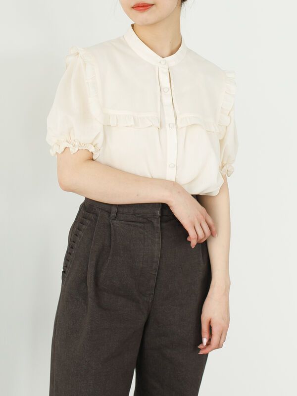 ビッグカラーフリルブラウス アイボリー Slurr スラー のレディースシャツ ブラウス Ca12l0a0600 ファッション通販のstripe Club