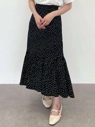 アウトレット ドットフリルマーメイドスカート ブラック ライトベージュ Slurr スラー のレディーススカート Ca14l0h0400 ファッション通販のstripe Club