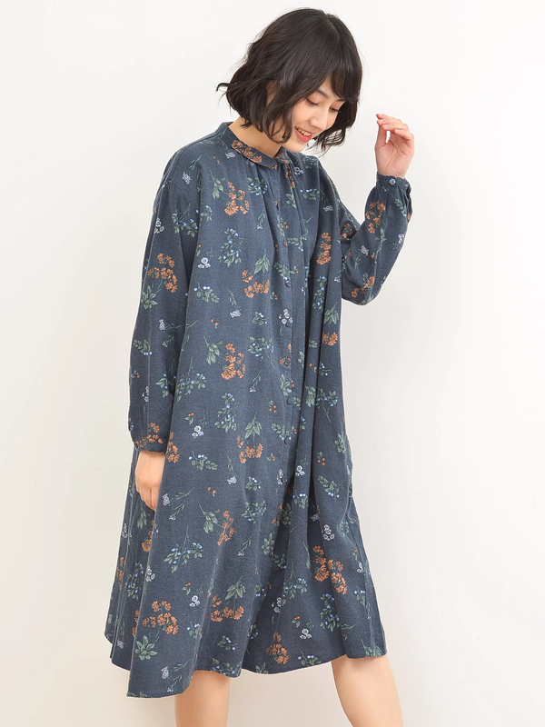 アウトレット 古着 花柄ギャザーワンピース ボルドー ベージュ ネイビー Sm2 サマンサモスモス のレディースワンピース F0174h ファッション通販のstripe Club