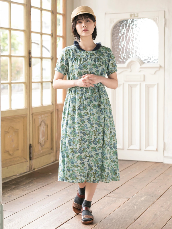 アウトレット 古着 ぼかし花柄ワンピース オレンジ イエロー ミント Sm2 サマンサモスモス のレディースワンピース F01h ファッション通販のstripe Club