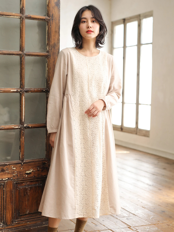 レース切替ワンピース オレンジ ダークブラウン Sm2 サマンサモスモス のレディースワンピース F01h ファッション通販のstripe Club