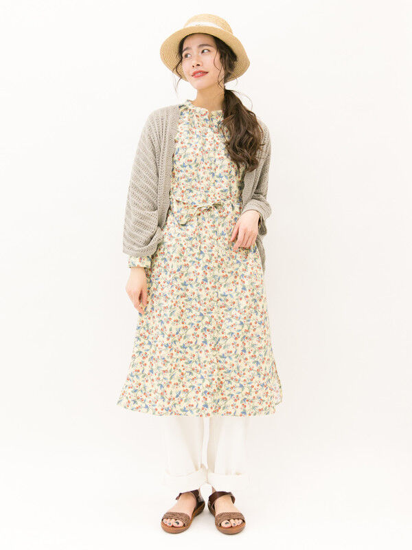 いちご柄スタンドカラーシャツワンピース ベージュ イエロー ネイビー Sm2 サマンサモスモス のレディースワンピース Fb91l0h1660 ファッション通販のstripe Club