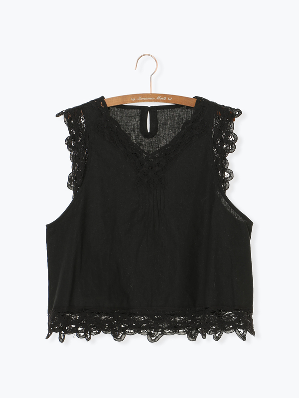 バテンレースノースリーブブラウス アイボリー オフホワイト ブラック Sm2 サマンサモスモス のレディースシャツ ブラウス Fb01l0a0360 ファッション通販のstripe Club