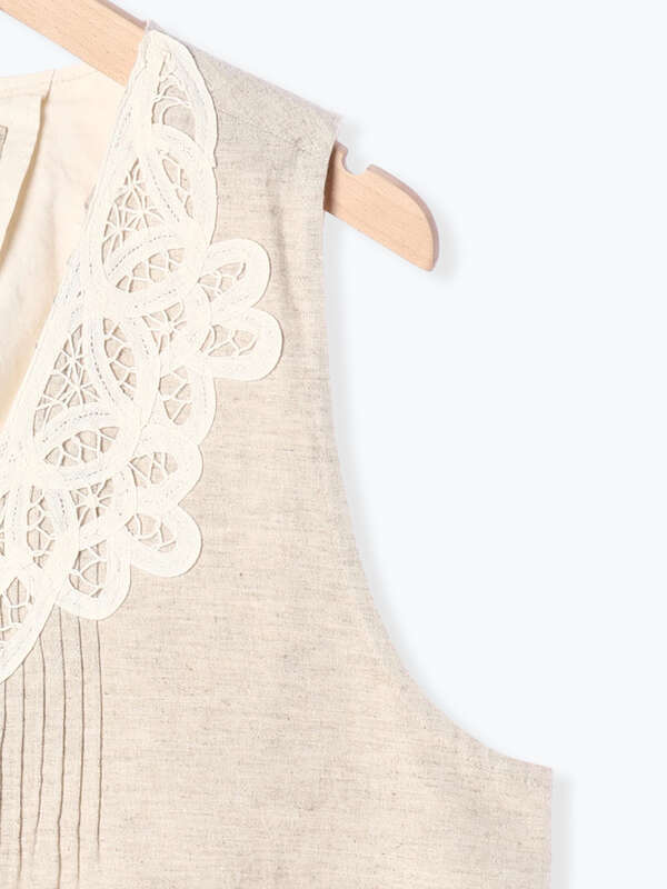 綿麻バテンレースベスト オフホワイト チャコールグレー ベージュ Sm2 サマンサモスモス のレディースベスト Fb02l0x0160 ファッション通販のstripe Club