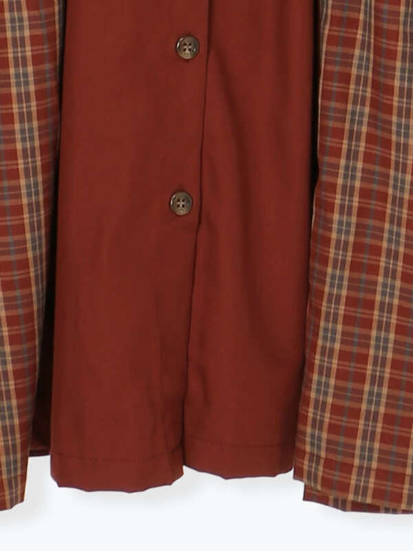 チェック切り替えワンピース レッド ベージュ ブラウン Ehka Sopo エヘカソポ のレディースワンピース Ff93l0h0560 ファッション通販のstripe Club