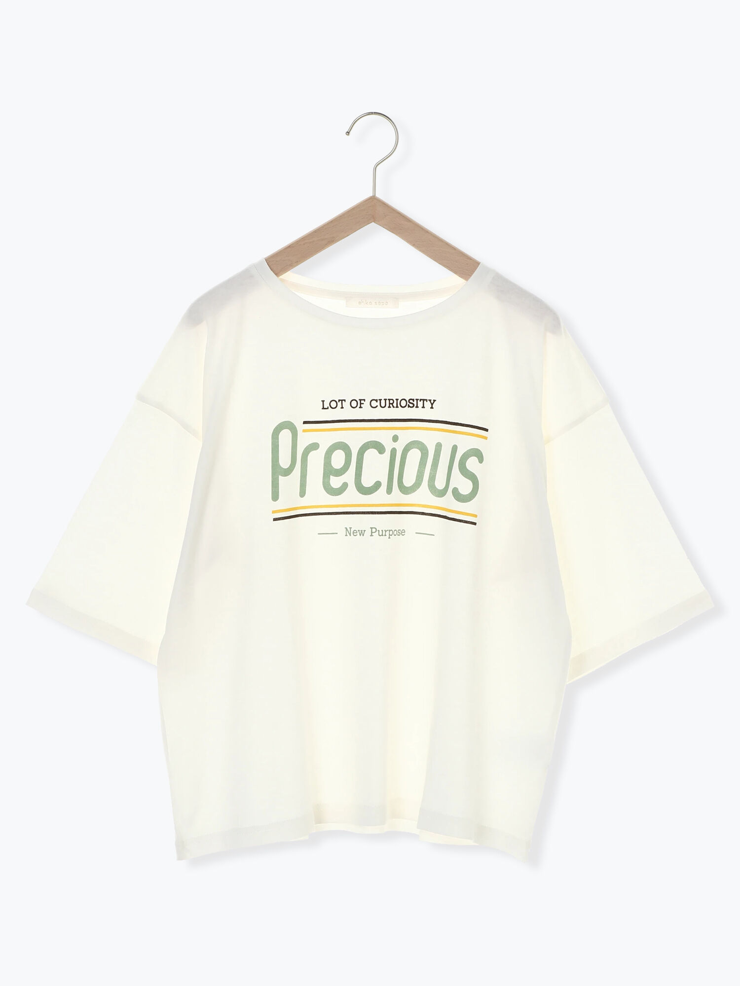 PreciousロゴTシャツ（オフホワイト/ピンク/ミント） / ehka sopo