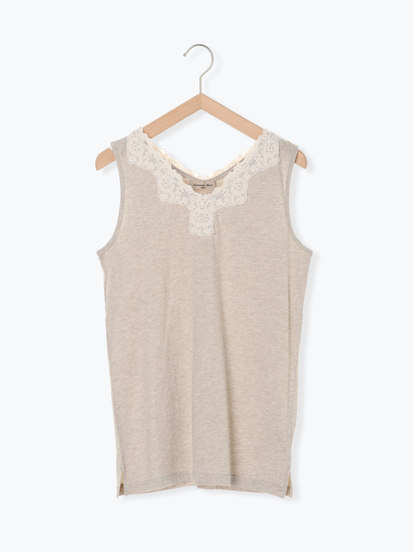 Vネックレースノースリーブ オフホワイト チャコールグレー ベージュ Sm2 Boyish サマンサモスモスボーイッシュ のレディースその他トップス Fl03l1b0160 ファッション通販のstripe Club