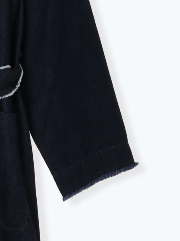 カットオフデニムガウンコート サックスブルー ブルー ネイビー Melan Cleuge Women S メランクルージュ ウィメン のレディース コート Fj01l0y1060 ファッション通販のstripe Club