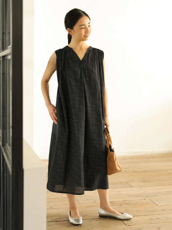 アウトレット ノースリーブギャザーロングワンピース ブラック キャメル カーキ ストライプ ドット チェック フラワー American Holic アメリカンホリック のレディースワンピース Hp92l0h0800 ファッション通販のstripe Club