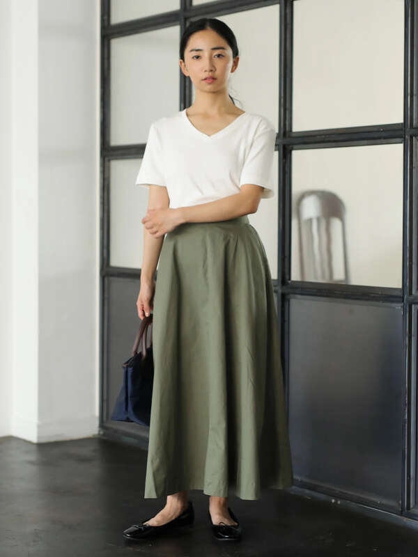 アウトレット 綿ツイルフレアロングスカート キャメル カーキ ネイビー チェックネイビー チェックベージュ American Holic アメリカンホリック のレディーススカート Ha93l0l0530 ファッション通販のstripe Club