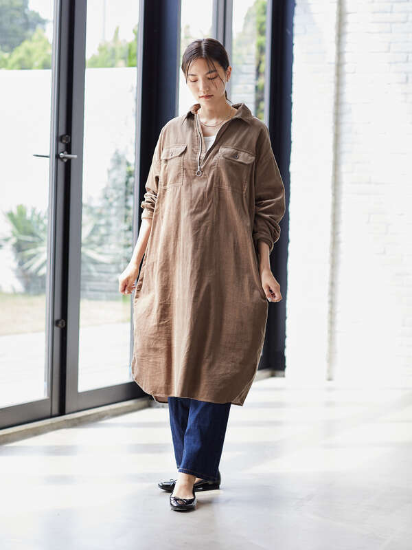 コーデュロイシャツワンピース グレーベージュ ブラウン ブルー American Holic アメリカンホリック のレディースワンピース Ha93l0h1490 ファッション通販のstripe Club
