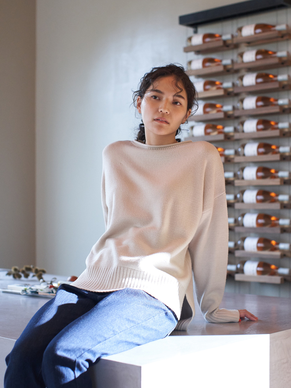 アウトレット ボトルネックニットプルオーバー アイボリー ブラック グレーベージュ マスタード ボーダー ボーダーグレー American Holic アメリカンホリック のレディースニット セーター Ha97l2c0900 ファッション通販のstripe Club