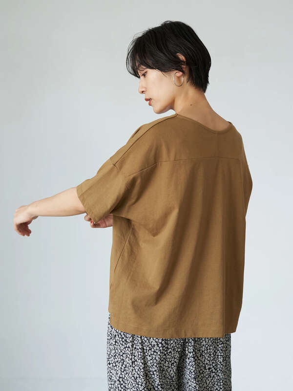 アウトレット Vネックボックスカットプルオーバー オフホワイト キャメル ネイビー ボーダー American Holic アメリカンホリック のレディースカットソー Ha06l1c1600 ファッション通販のstripe Club