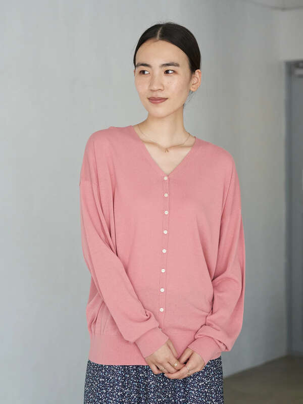 アウトレット More 10月号掲載 Vネック2wayニットカーディガン アイボリー ブラック ピンク ベージュ イエロー グリーン ネイビー American Holic アメリカンホリック のレディースカーディガン Ha06l2d0300 ファッション通販のstripe Club