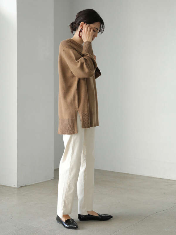 アウトレット 裾スリットコーデュロイストレート アイボリー ブラック グレーベージュ ブラウン American Holic アメリカンホリック のレディースパンツ Ha03l0f10 ファッション通販のstripe Club